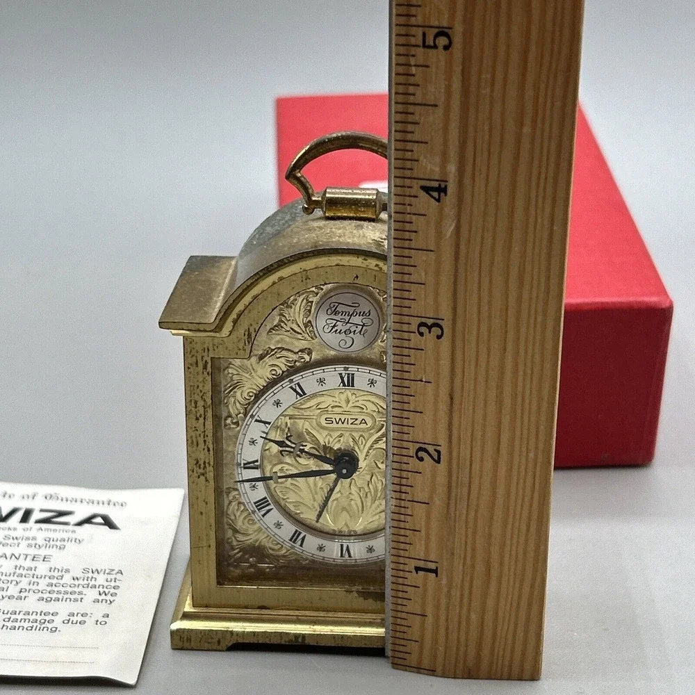 Swiss Made Swiza Sheffield Alarm Clock Vintage‎ NAME OF CLOCK TEMPUS FUGIT